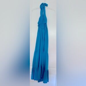 Blue halter long dress